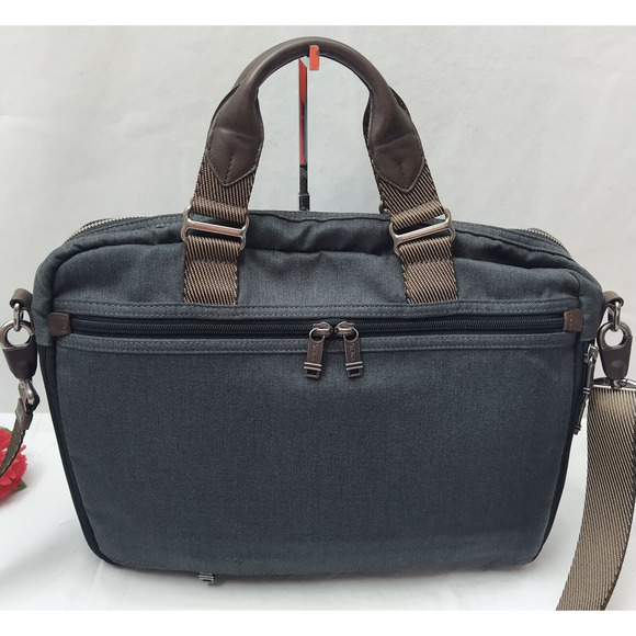 TUMI Alpha Bravo Yuma Gray Nylon Briefcase Business Laptop Bag - Picture 2 of 16